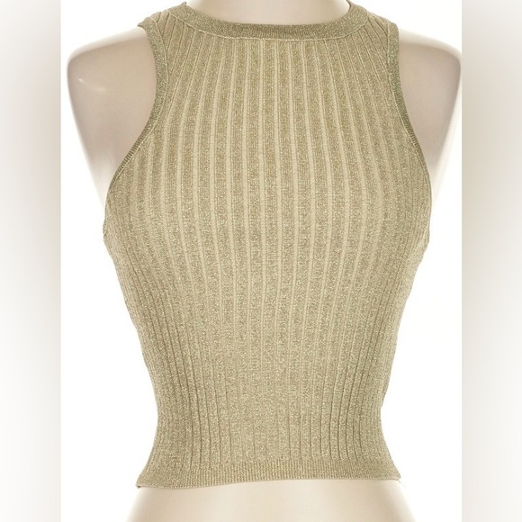 NWOT Superdown X Revolve Sonya Rib Sweater Tank in Gold XS - Picture 4 of 6